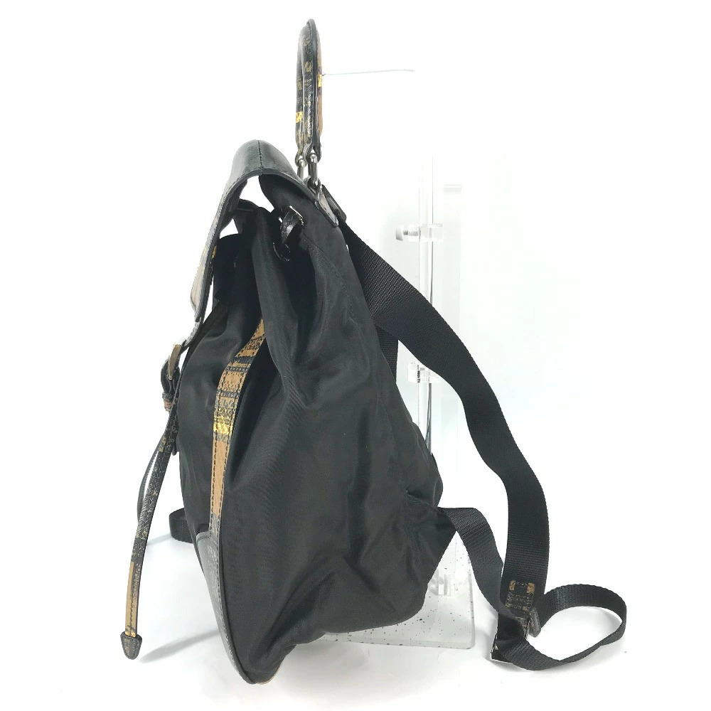 PRADA Triangle Plate Check Backpack Rucksack Daypack Bag Drawstring Rucksack - Picture 3 of 15